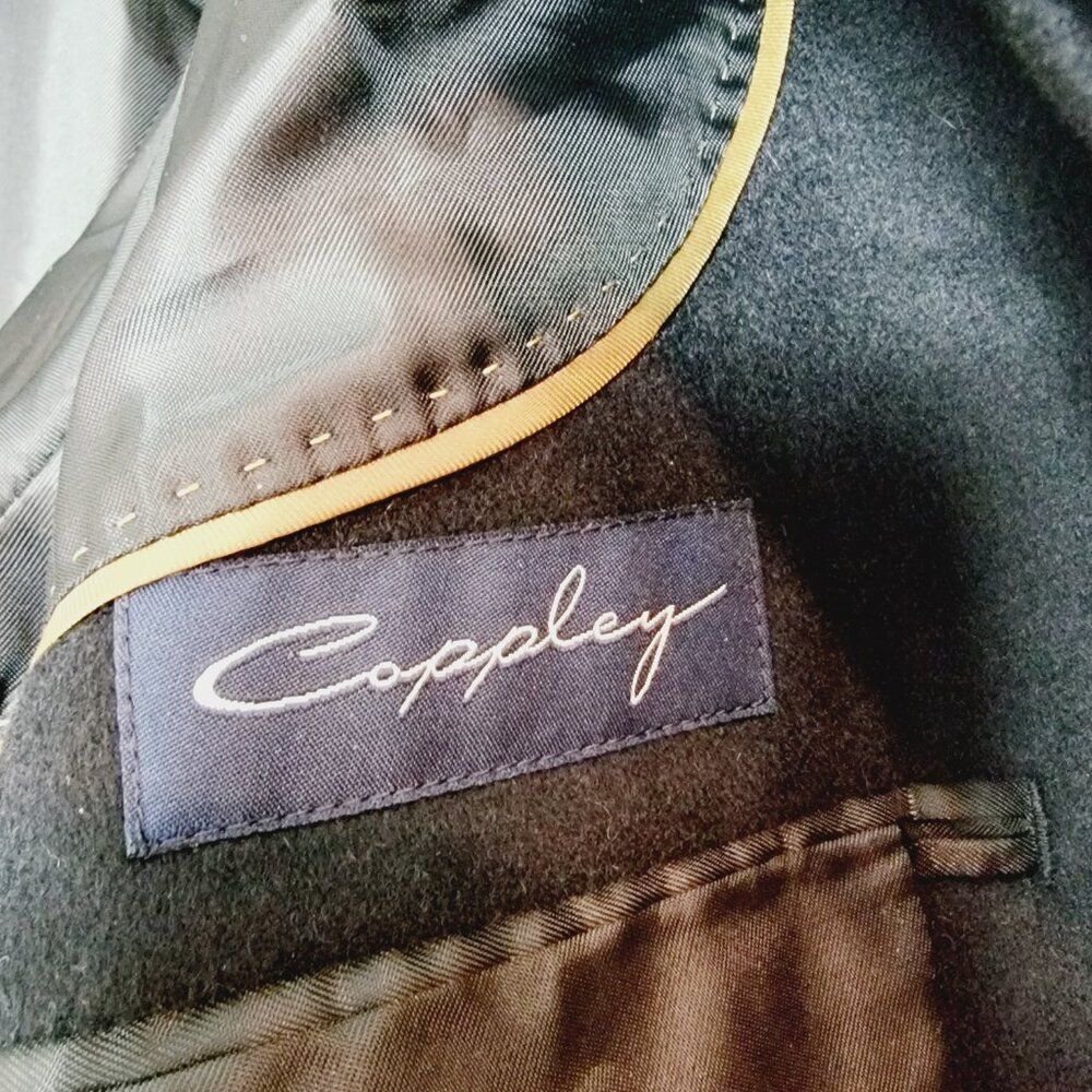 Coppley 100% Pure Cashmere Mens 3/4 Black Trench Coat Size 42 - Picture 12 of 16